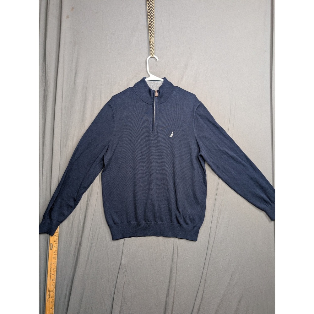 NAUTICA NAVTECH NAVY BLUE L HALF ZIP MOCK NECK‎ SWEATER MENS NWT NEW